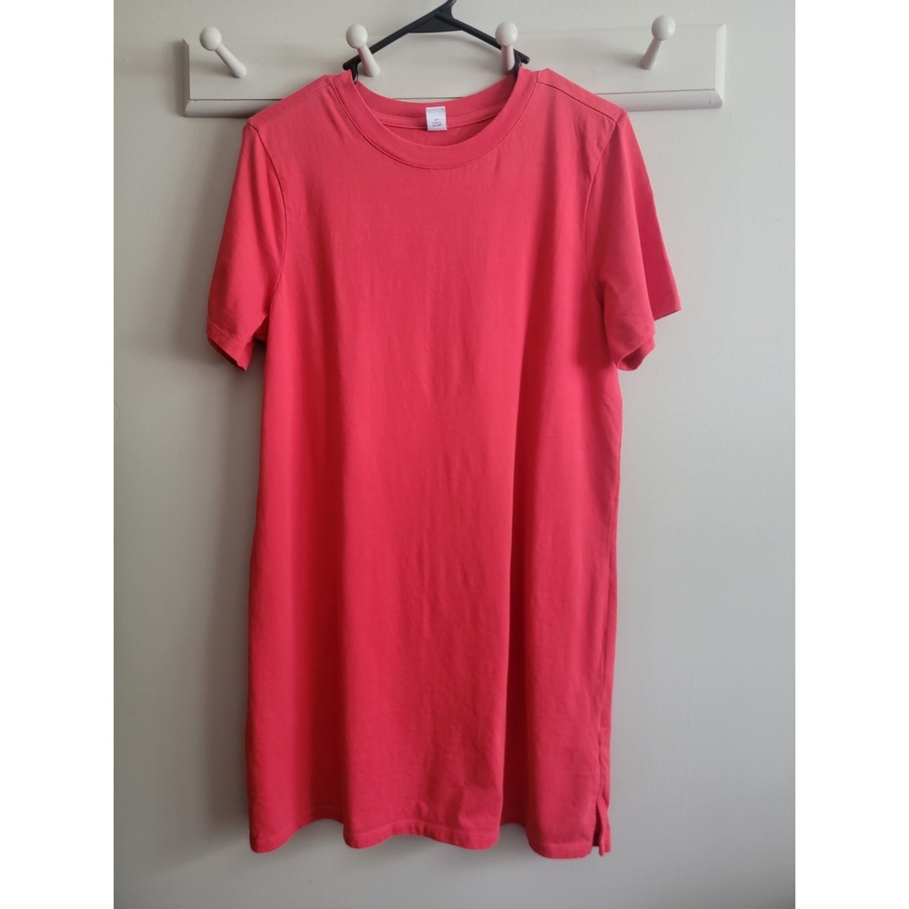 Old Navy Women's Red Medium T-shirt Dress S/S Crew Neck Cotton Casual Day Summer